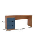 Ver imagem 4 de Mesa Escrivaninha Porto 3 Gavetas 40250685 Azul/freijó - Politorno