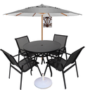 Ver imagem 5 de Kit Lótus Móveis Piscina Mesa 4 Cadeiras Área Externa 2 Espreguiçadeiras Aluminio Ombrelone Guarda S