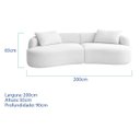 Ver imagem 3 de Sofá 3 Lugares Bellagio 200cm Orgânico Luxo Recepção Escritório Bouclé