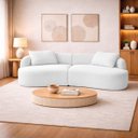 Ver imagem 1 de Sofá 3 Lugares Bellagio 200cm Orgânico Luxo Recepção Escritório Bouclé