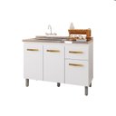 Ver imagem 1 de Gabinete de Cozinha Anita 118cm para Pia com 1 Gaveta e 3 Portas Cor:Savana / Off White