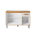 Ver imagem 4 de Gabinete de Cozinha Anita 118cm para Pia com 1 Gaveta e 3 Portas Cor:Savana / Off White