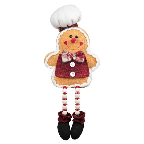 Boneco de Natal Gingerbread Boy Sentado 45x20cm