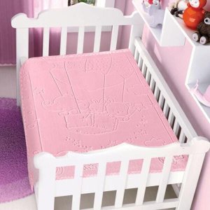 Cobertor Jolitex Bebê Poliéster Relevo Balão Rosa