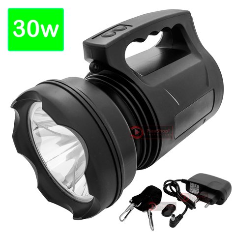Lanterna Recarregável LED 30W Mais Forte Longo Alcance Fazenda