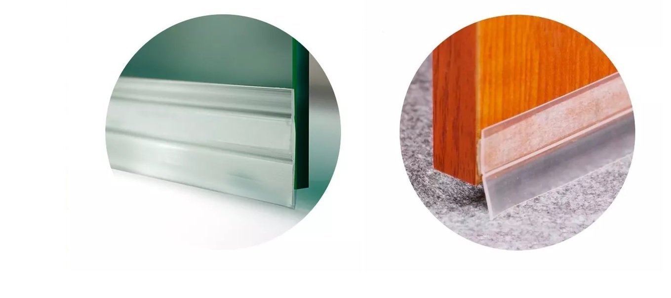 Veda porta contra poeira insetos água autoadesivo incolor 2m Woodglass veda porta incolor autoadesiv - 2
