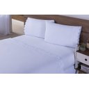 Ver imagem 1 de Jogo Lençol 4 Peças Cama Viúva Percal 200 Fios Bordado Branco
