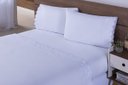 Ver imagem 1 de Jogo Lençol 4 Peças Cama Viúva Percal 200 Fios Bordado Branco