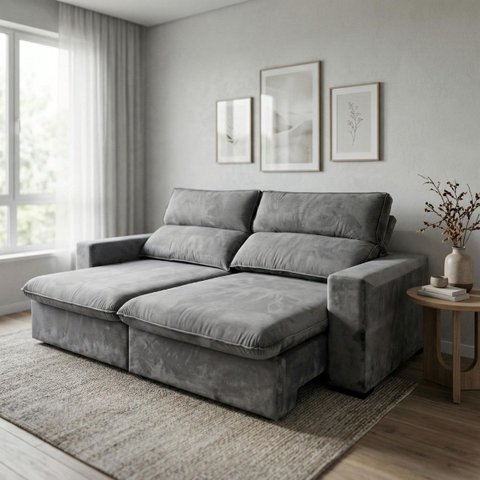 Sofá Retrátil e Reclinável Toquio 4 Lugares Moderno D26 Sala - 250 cm