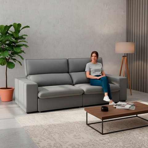 Sofá Retrátil e Reclinável Toquio 4 Lugares Moderno D26 Sala - 250 Cm
