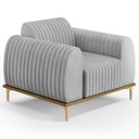 Ver imagem 1 de Poltrona Decorativa Base Gold Molino D06 Linho D-315 Cinza - Mpozenato