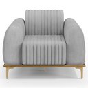 Ver imagem 6 de Poltrona Decorativa Base Gold Molino D06 Linho D-315 Cinza - Mpozenato