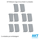Ver imagem 2 de Kit 5 Módulo Cego Cinza Sleek Colors Margirius Cor:cinza