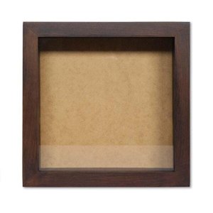 Moldura Caixa Alta 30x30cm Marrom com Vidro
