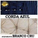 Ver imagem 4 de Balanço Suspenso Ninho Corda Náutica Azul Almofada Impermeável Branco + Mola e Mosquetão