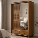 Ver imagem 2 de Guarda-Roupa Lux 2 Portas de Correr 2 Gavetas com Espelho Ipê
