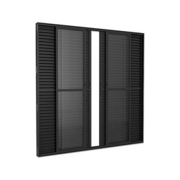 Porta Balcão 6 Folhas Veneziana 210x150 Preto Linha 25 - 1