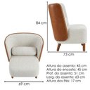 Ver imagem 3 de Poltrona Decorativa Verso Pes Madeira Linho e Courino Tcs 701 Tcs 727 Moll