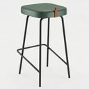 Ver imagem 3 de Kit 04 Banquetas Altas Cozinha e Área Gourmet Vik Estofada Couríssimo Verde - Desk Design