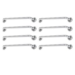 Alça de Apoio Barra 60cm Inox Kit 8 Unidades Segurança Acessibilidade Suporte Idoso Anti Queda Banhe - 1