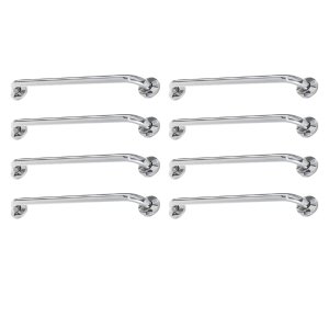 Alça de Apoio Barra 60cm Inox Kit 8 Unidades Segurança Acessibilidade Suporte Idoso Anti Queda Banhe