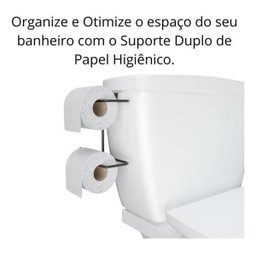 Suporte Porta Papel Higiênico Duplo Encaixe Caixa Acoplada - 4