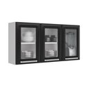 Ver imagem 3 de Cozinha Itatiaia Luce Armários Aéreos 4 Portas 3 Vidros Preto / Branco