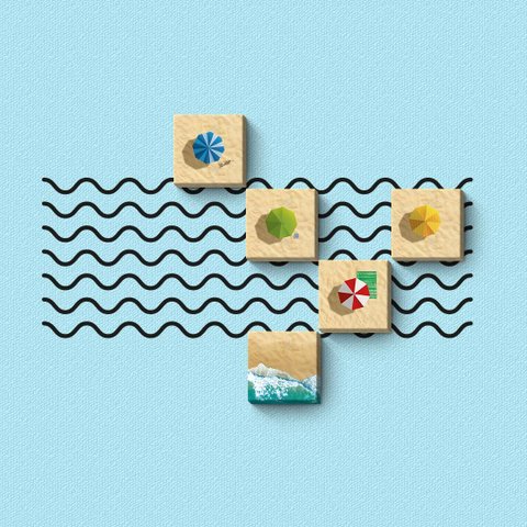 Guardas-sol And Waves - Wall Concept, Montagem entre Quadros e Adesivo de Parade - 5 Peças + - Ultra