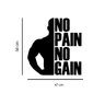 Adesivo Decorativo de Parede Frase no Pain no Gain Academia Kanto Store Adesivo de Parede Branco - 2