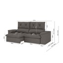 Ver imagem 2 de Sofá Retrátil Reclinável Alion Plus 2,10m Suede Cinza - Xflex Sofas