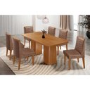 Ver imagem 1 de Conjunto: Mesa de Cozinha Maldivas C/ Tampo Madeirado Canto Curvo 180x90cm e 6 Cadeiras Maldivas