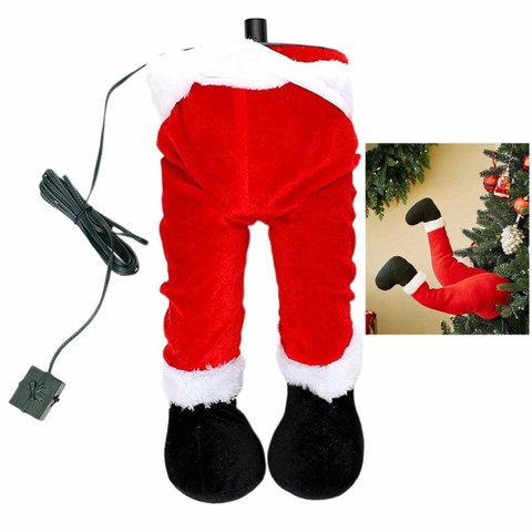 Pernas de Papai Noel Natal Arvore Natalina com Movimento Flexivel Festa Decoraçao Confraternizaçao F