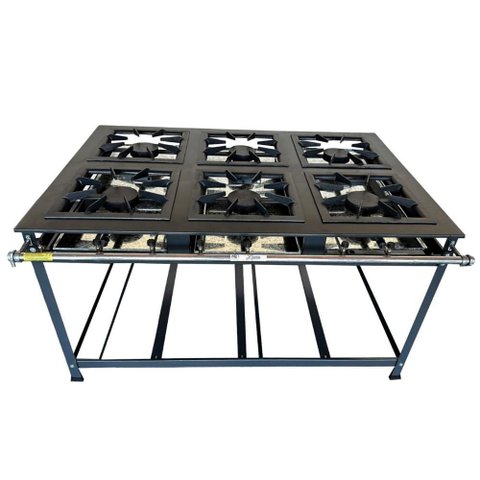 Fogão Industrial 6 Bocas Luxo Alta Pressão Mr Fogões 40x40 P8