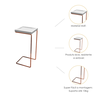 Mesa de Apoio Lateral para Sofá Anny Base em Metal Cobre Tampo Branco - 2