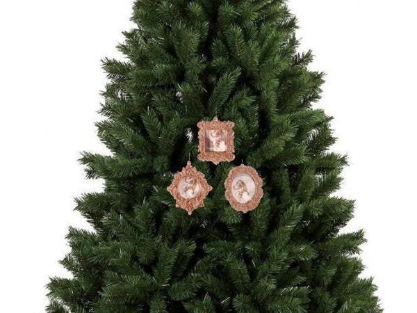 Kit Porta Retrato Rosê Gold Para Árvore Natal 10Cm 3 Peças - 2