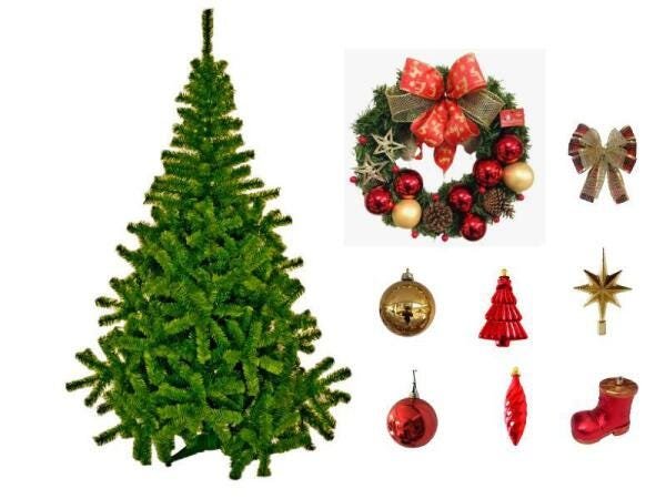 Kit Árvore De Natal + 120 Enfeites E Guirlanda Vermelha - 1