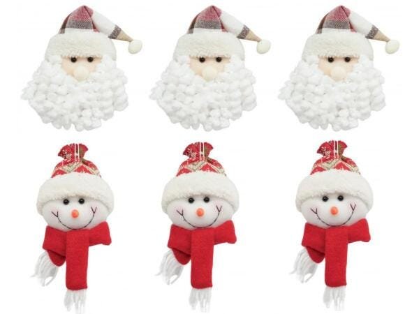 Kit Carinha Papai Noel E Boneco De Neve 13Cm Smooth 6 Peças - 1