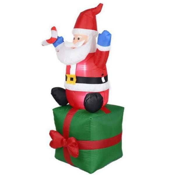 Papai Noel Decoração Natal Caixa Inflavel Presente 1,80M - 1