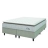 Cama Box Colchão Casal Queen Molas Ensacadas City Pillow Top 158x198x61cm Branco / Bege Hellen - 2