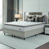 Cama Box Colchão Casal Queen Molas Ensacadas City Pillow Top 158x198x61cm Branco / Bege Hellen - 1
