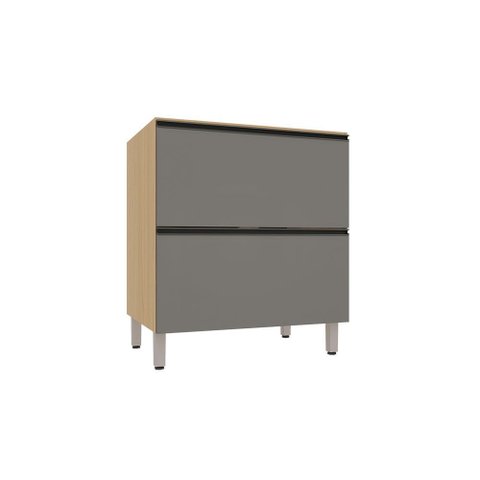 Balcão de Cozinha sem Tampo 1 Porta e 1 Gavetão 80cm Luciane Essenza Móveis
