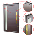 Ver imagem 3 de Porta Pivot.Alumínio Lamb.Visione c/Pux.D.Elite Marrom Gold 240x120 Brimak