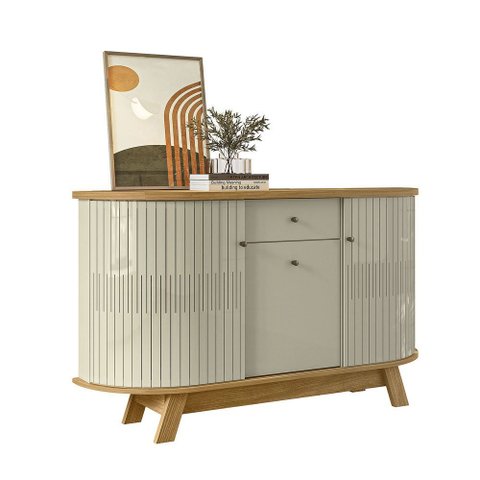 Buffet Decorativo Robert 3 Portas Mdp Pintura Uv Cumaru/opala G97 - Gran Belo