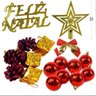 Kit 42 Peças-Enfeite Árvore Natal Bolinha Estrela Dourada - 1