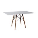 Ver imagem 3 de Mesa Eiffel Retangular Branca 120x75cm Base Madeira Branco