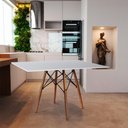 Ver imagem 1 de Mesa Eiffel Retangular Branca 120x75cm Base Madeira Branco