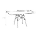 Ver imagem 2 de Mesa Eiffel Retangular Branca 120x75cm Base Madeira Branco