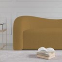 Ver imagem 3 de Sofá Curvo 3 Lugares Orgânico Sala Recepção Coréia 200cm Bouclé Caramelo