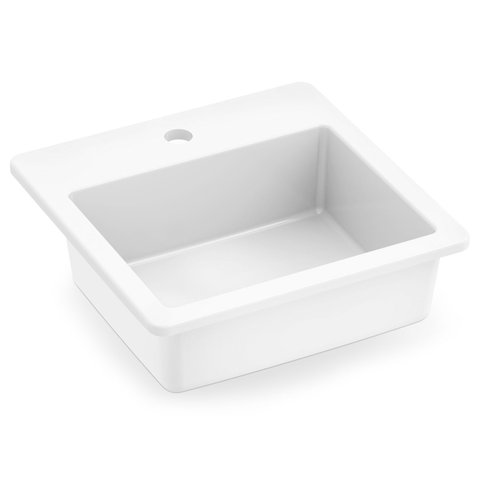 Cuba de Sobrepor 42x42cm com Mesa Roca Branco