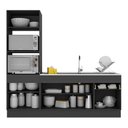 Ver imagem 6 de Armário de Cozinha Compacta 212cm com Rodapé Veneza Multimóveis V2113 Preto